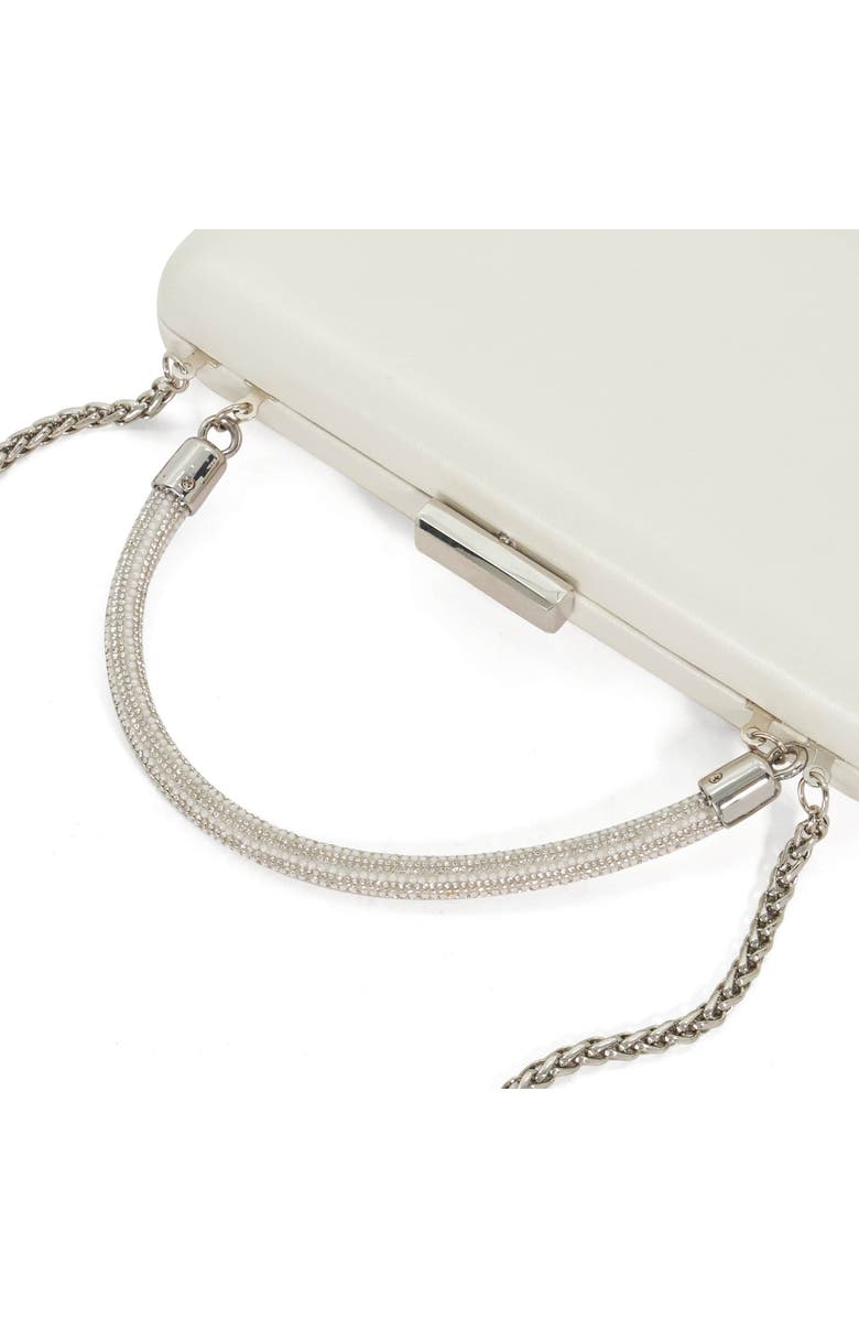 Dune London Brunch Leather Frame Clutch, Alternate, color, Ivory