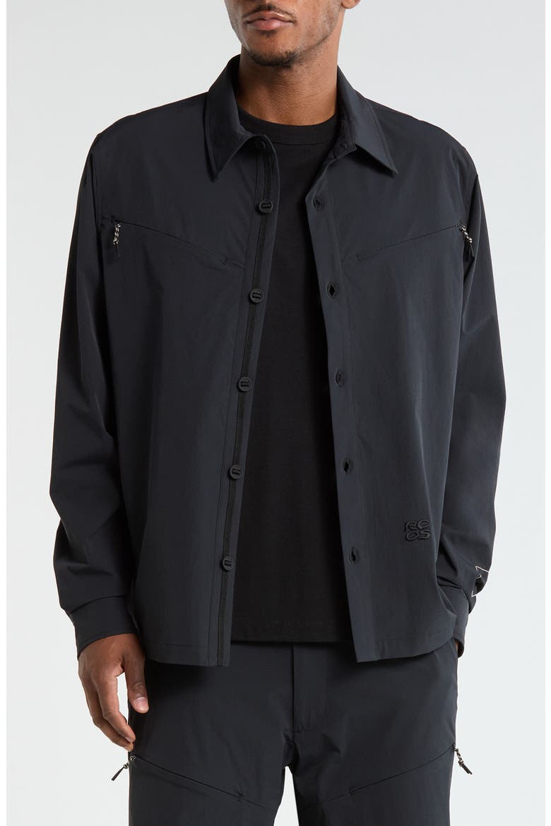 Gender Inclusive Reyes Water Resistant Shirt Jacket, Main, color, BLACK