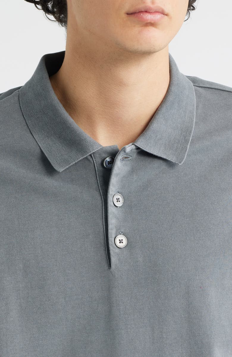 FRAME Washed Cotton Piqué Polo, Alternate, color, Antique Modern Grey