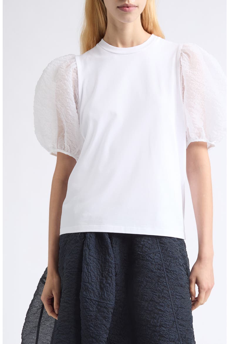Cbben Puff Sleeve T-Shirt, Main, color, WHITE