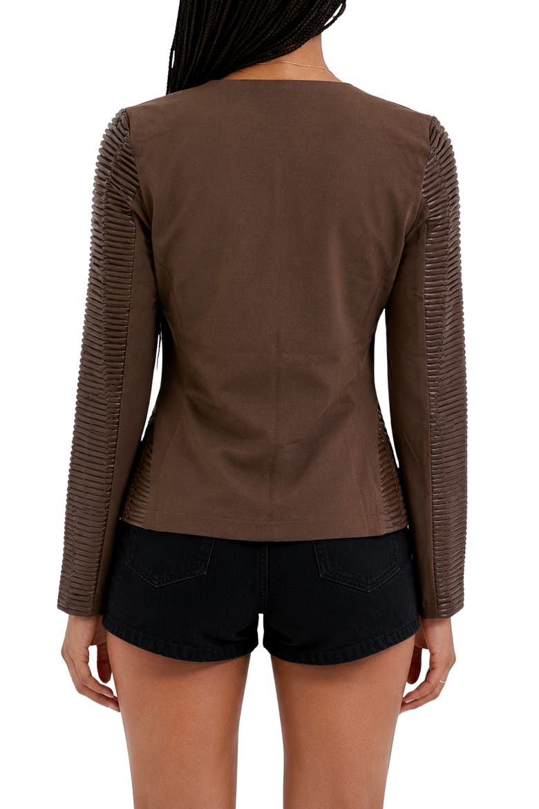 Trinity Faux Leather Jacket, Alternate, color, CHESTNUT