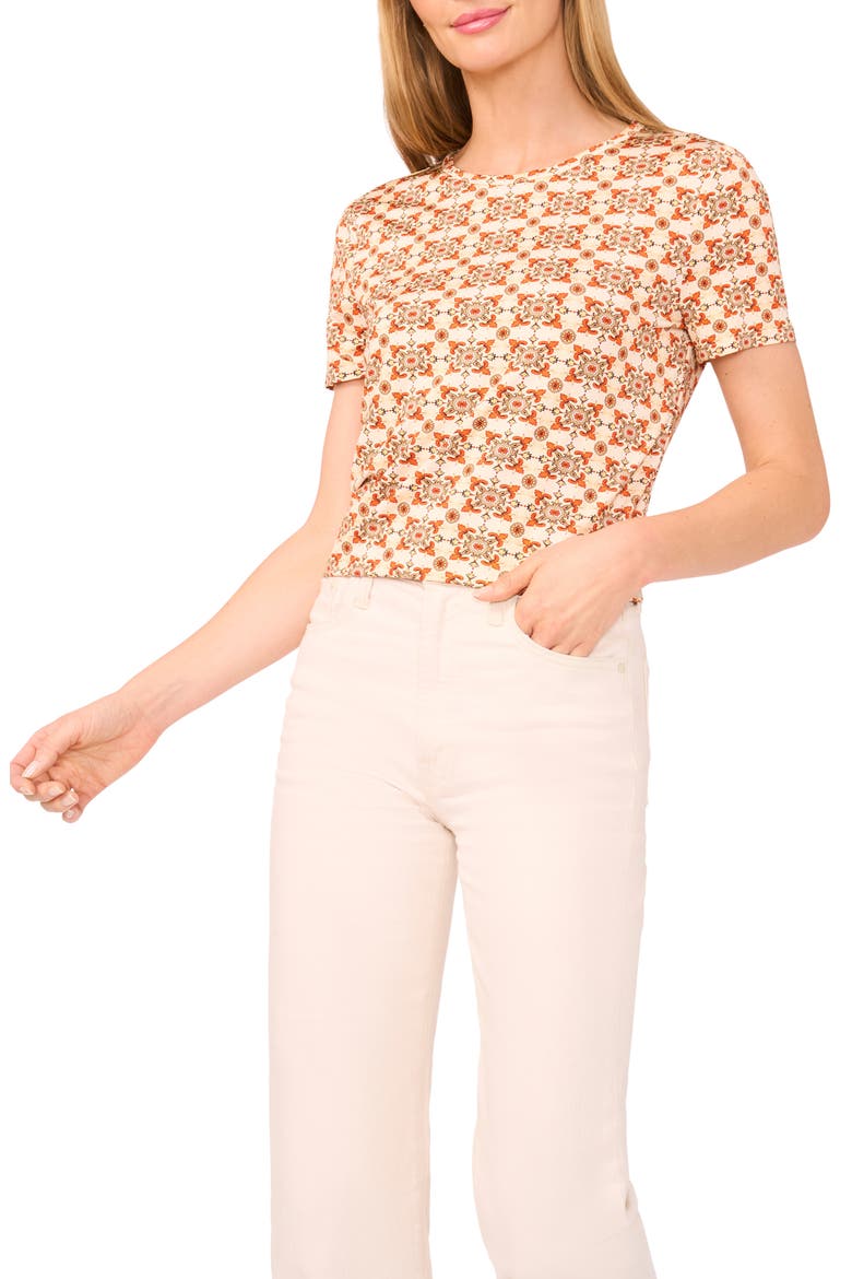 Florentine Print T-Shirt, Main, color, SPICY ORANGE