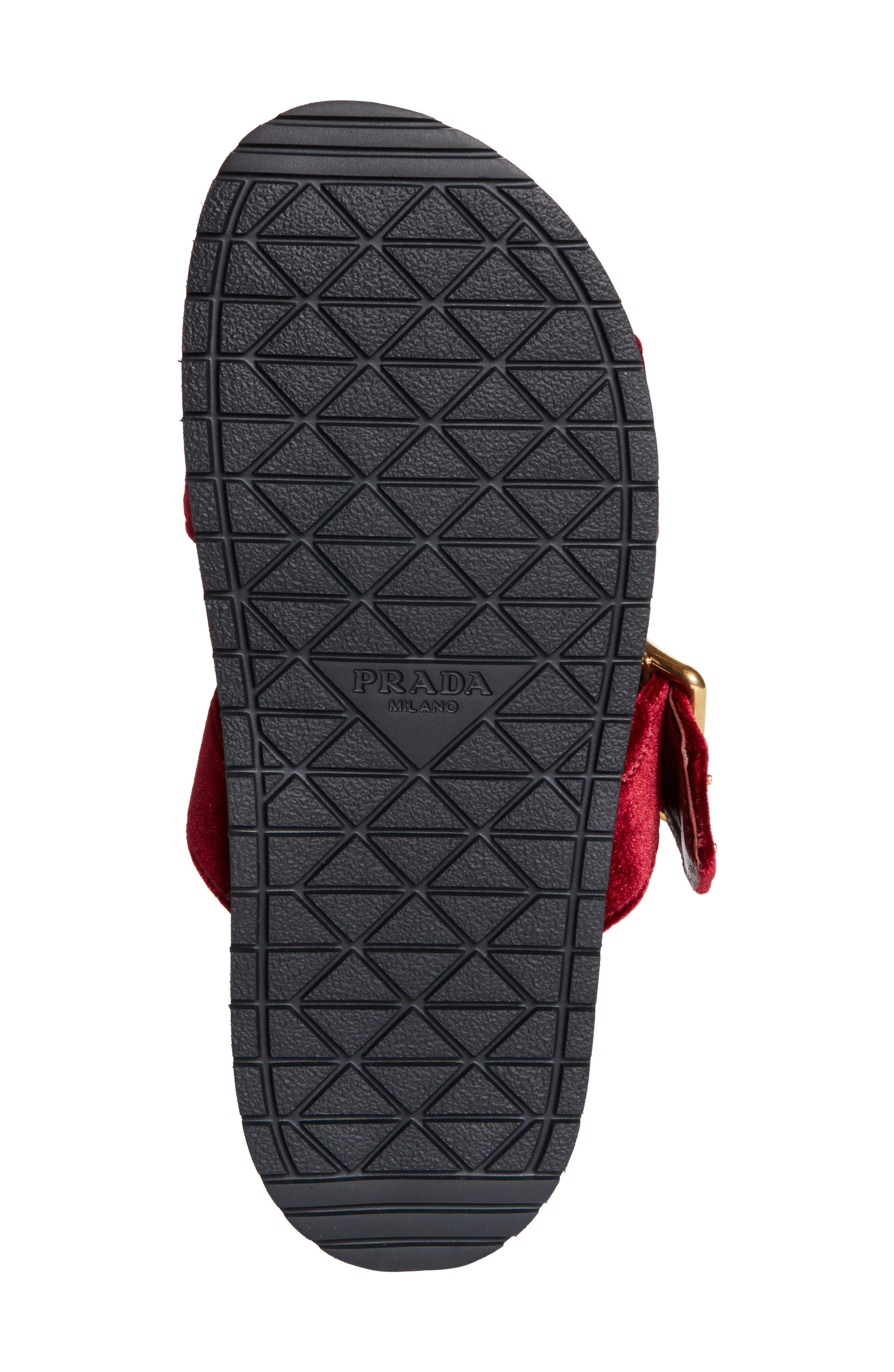 Prada Buckle Slide Sandal, Alternate, color, Bordeaux
