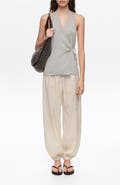 Bimba y Lola Metallic wrap knit top