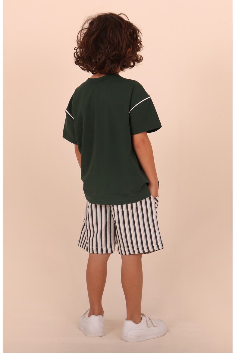 Kids' Relaxed Striped Shorts, Alternate, color, IVORY MULTI