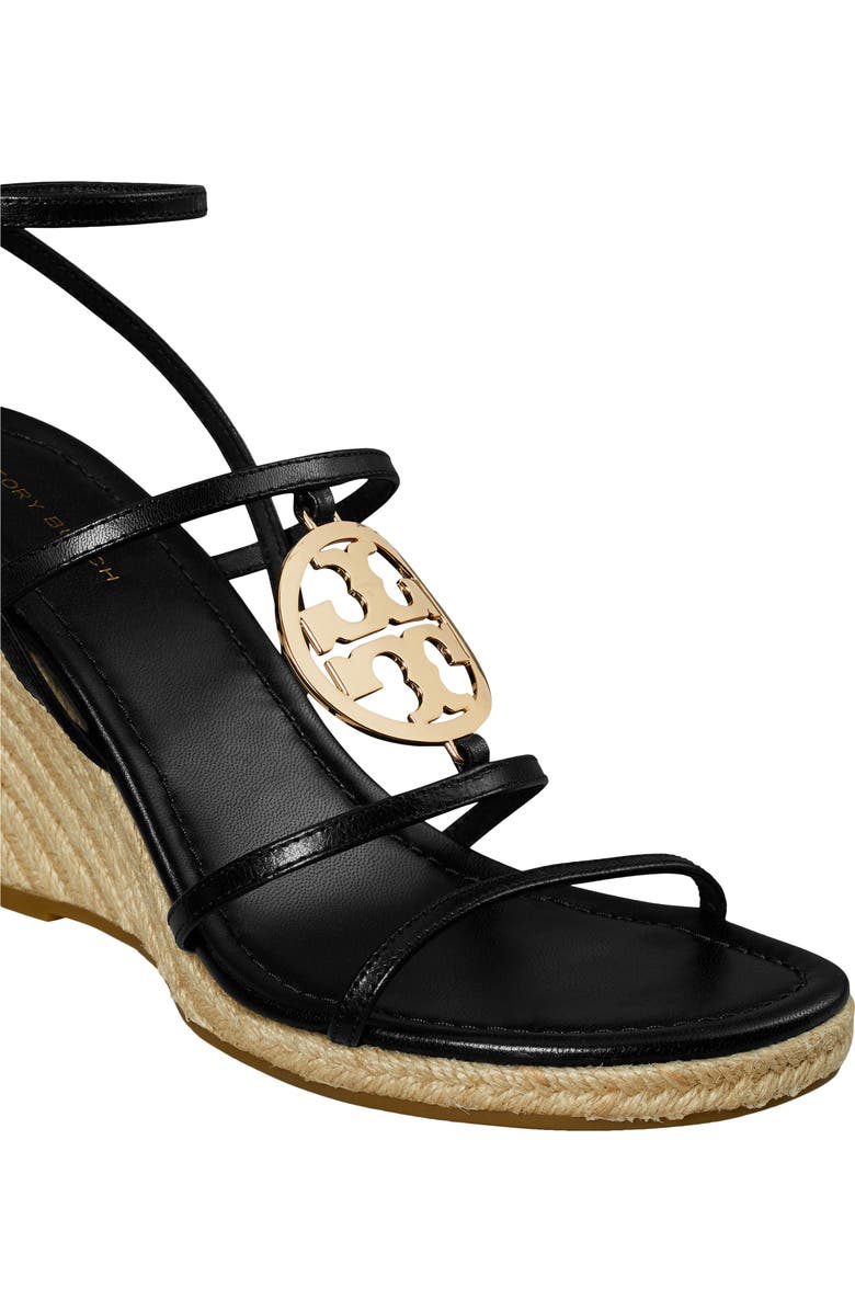 Tory Burch Capri Miller Espadrille Wedge, Alternate, color, Black / Gold