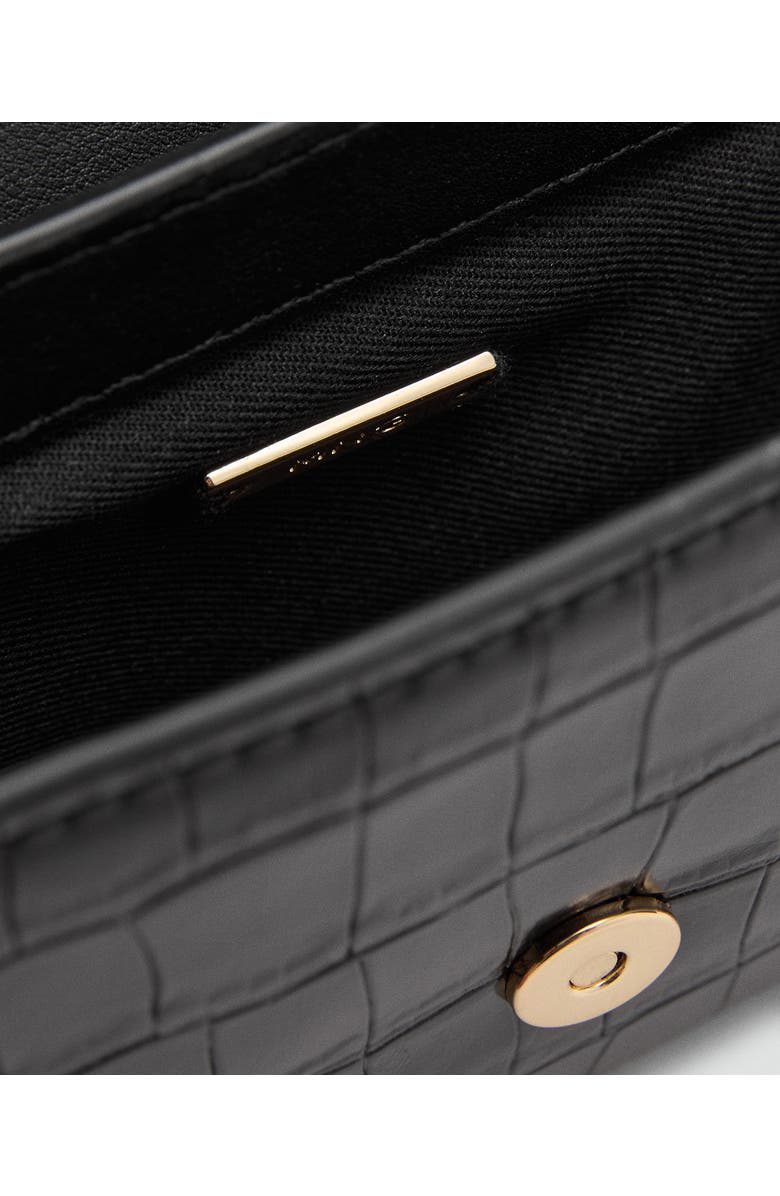 MANGO Croc Embossed Faux Leather Shoulder Bag, Alternate, color,