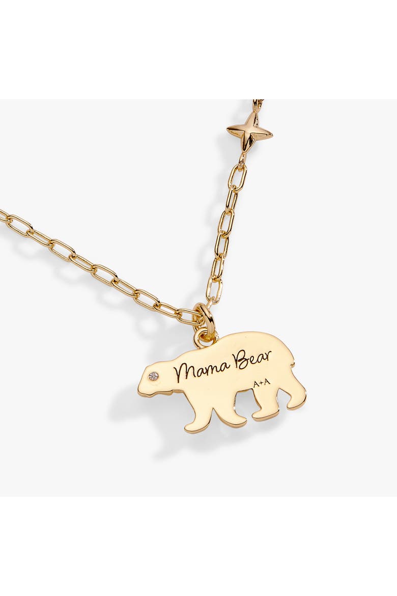 'Mama Bear' Pendant Necklace, Alternate, color, Gold