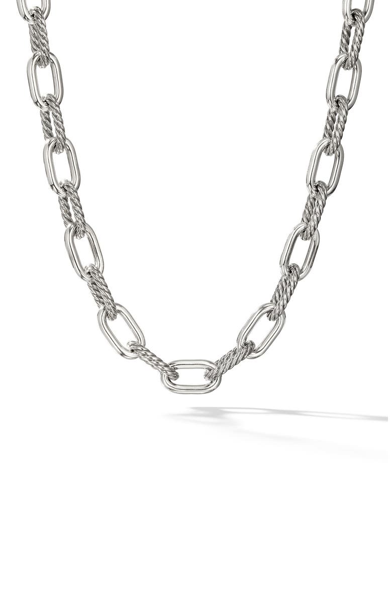 DY Madison Chain Necklace in Silver with 18K Gold, 11mm, Main, color, SILVER