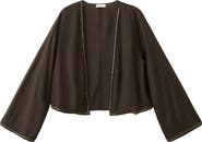 MANGO TEEN Bead Detail Open Front Jacket
