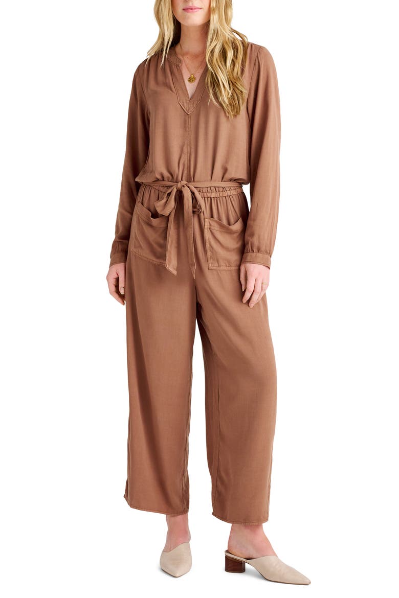 Teaghan Tie Waist Jumpsuit, Main, color, HENNA