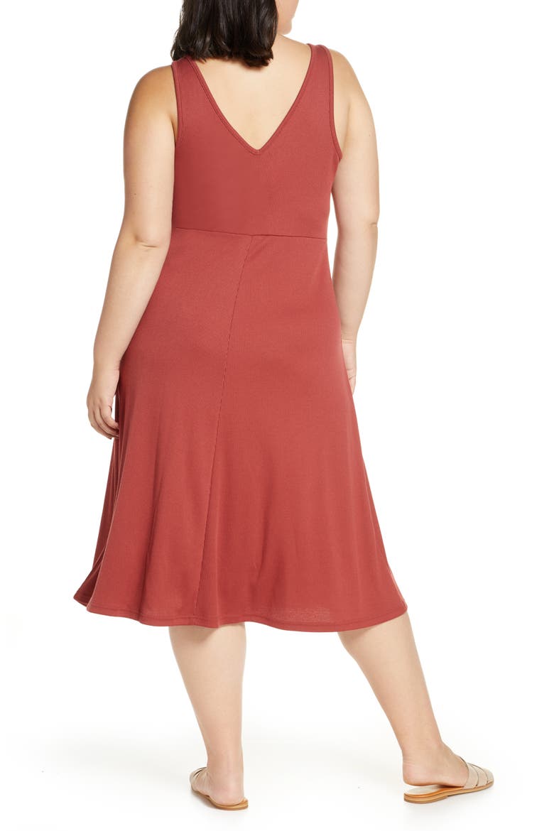 A-Line Tank Midi Dress, Alternate, color, RED COWHIDE