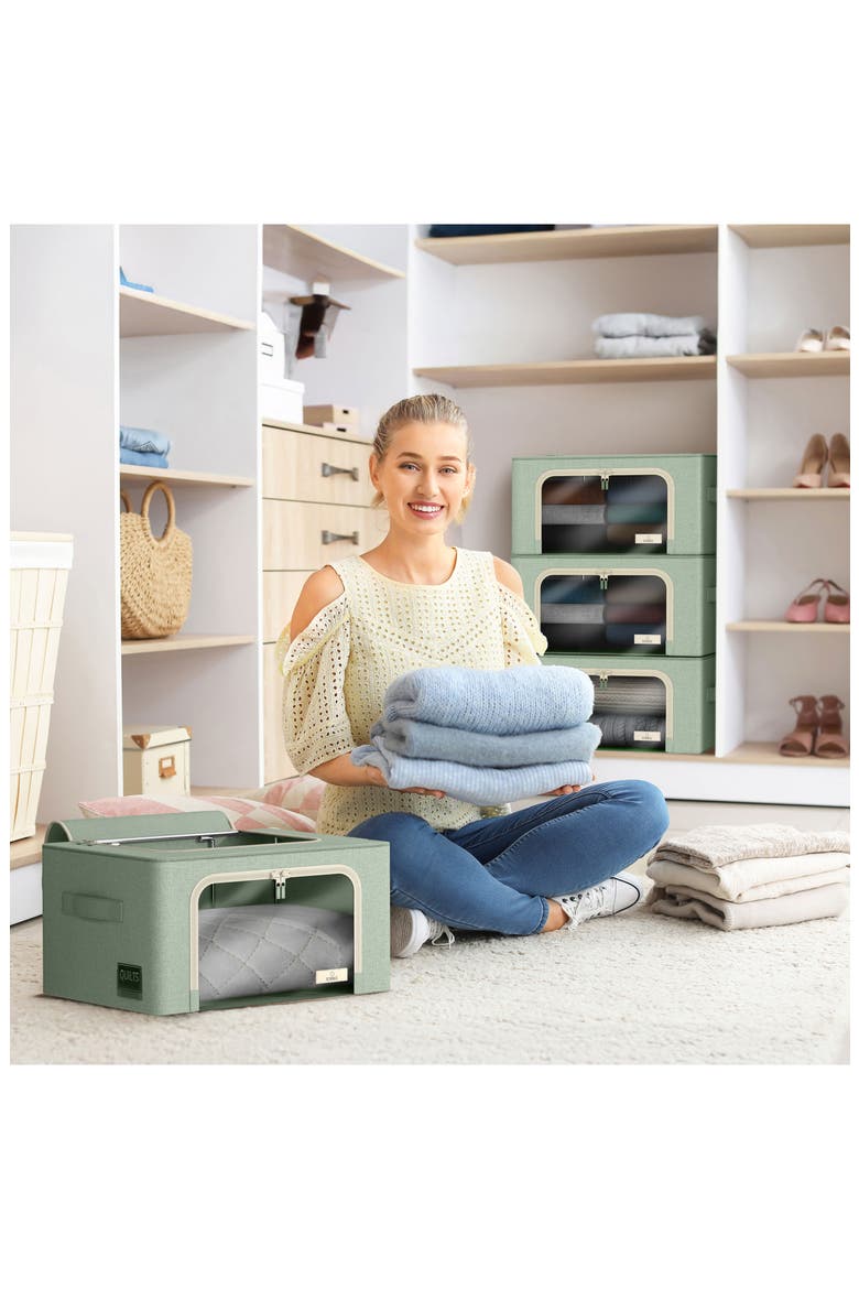 Set of 6 Small Foldable Storage Bins, Alternate, color, TEAL