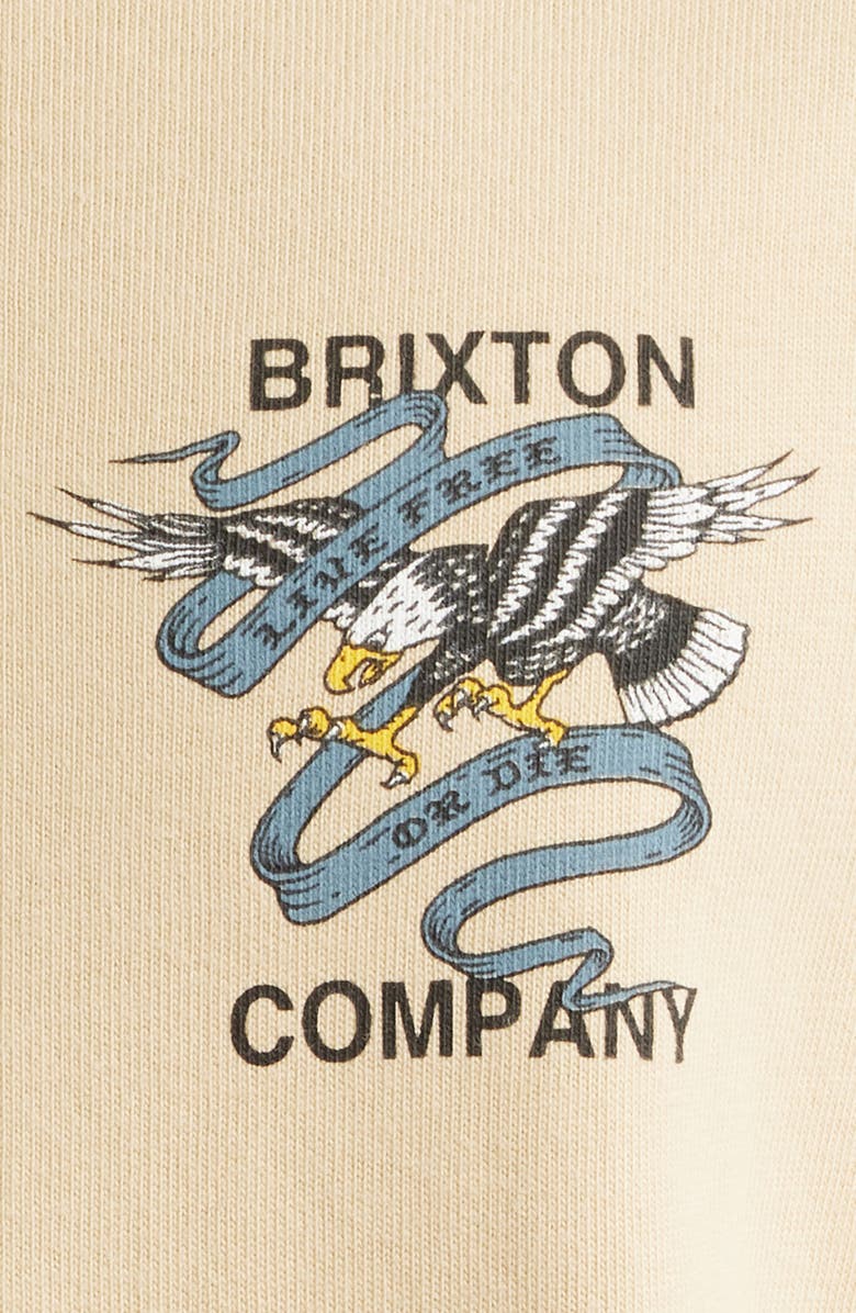 Brixton Live Free Relaxed Fit Cotton Graphic T-Shirt, Alternate, color, Cream Classic Wash