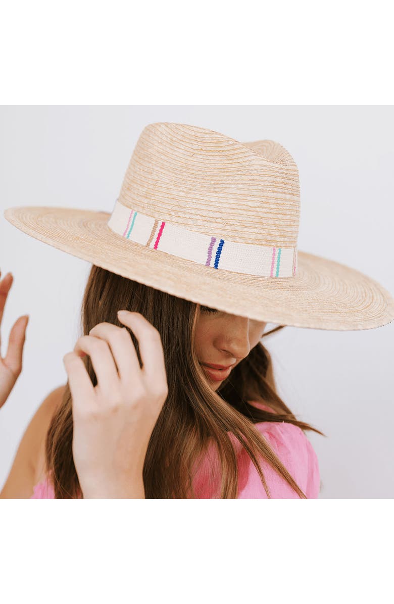 Sunshine Tienda Irma Palm Straw Sun Hat, Alternate, color, Beige Multi