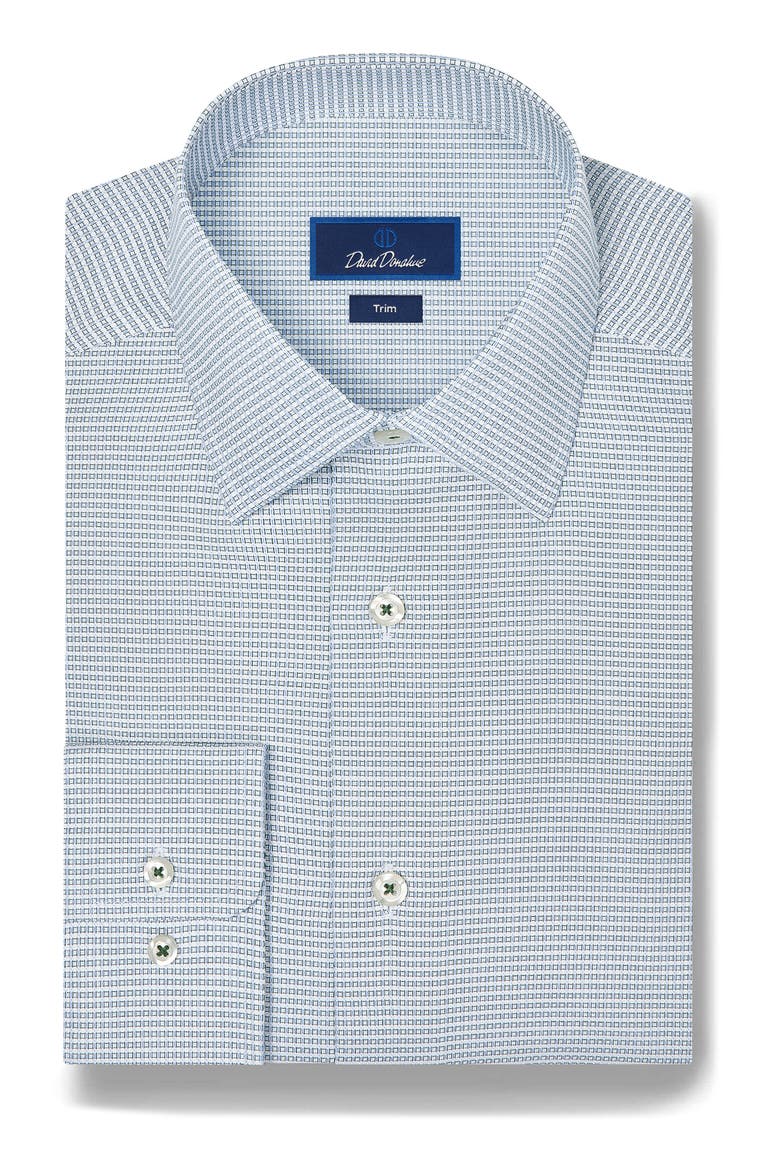 Trim Fit Micro Dobby Dress Shirt, Main, color, GREEN/ SKY