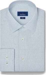 David Donahue Trim Fit Micro Dobby Dress Shirt