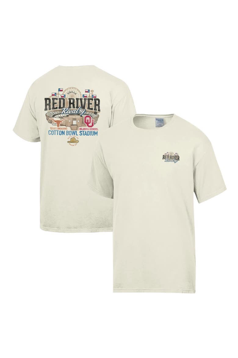 Men's ComfortWash Cream Texas Longhorns vs. Oklahoma Sooners Red River Rivalry Stadium Match Up T-Shirt, Main, color, Cream