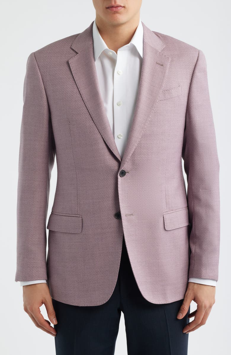 Emporio Armani Dusky Pink Knit Virgin Wool Sport Coat, Alternate, color, Mauve