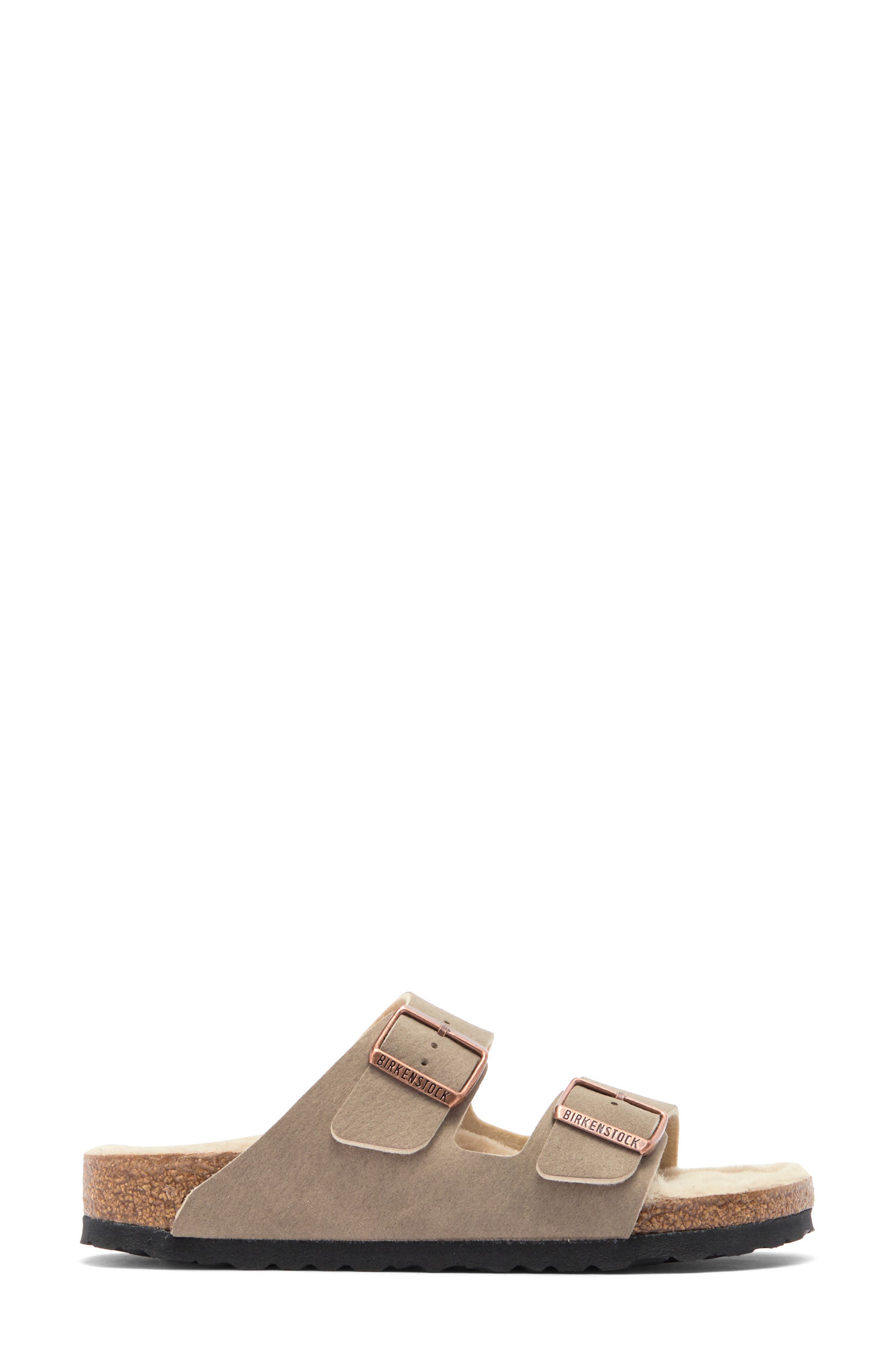 Arizona Genuine Shearling Lined Slide Sandal, Alternate, color, GRAY TAUPE/ SANDCASTLE