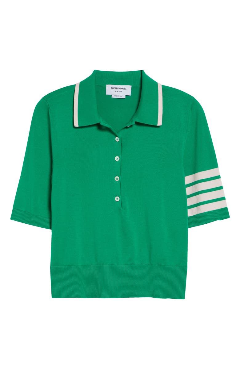 Thom Browne 4-Bar Hector Intarsia Polo Sweater, Main, color, Green