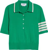 Thom Browne 4-Bar Hector Intarsia Polo Sweater