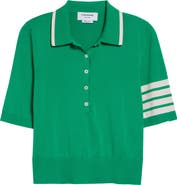 Thom Browne 4-Bar Hector Intarsia Polo Sweater