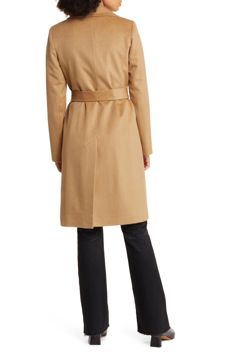 Fleurette Casey Belted Cashmere Wrap Coat, Alternate, color, Camel