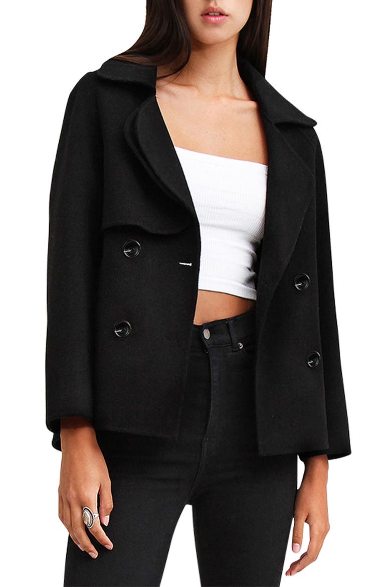 I'm Yours Wool Blend Coat, Alternate, color, BLACK