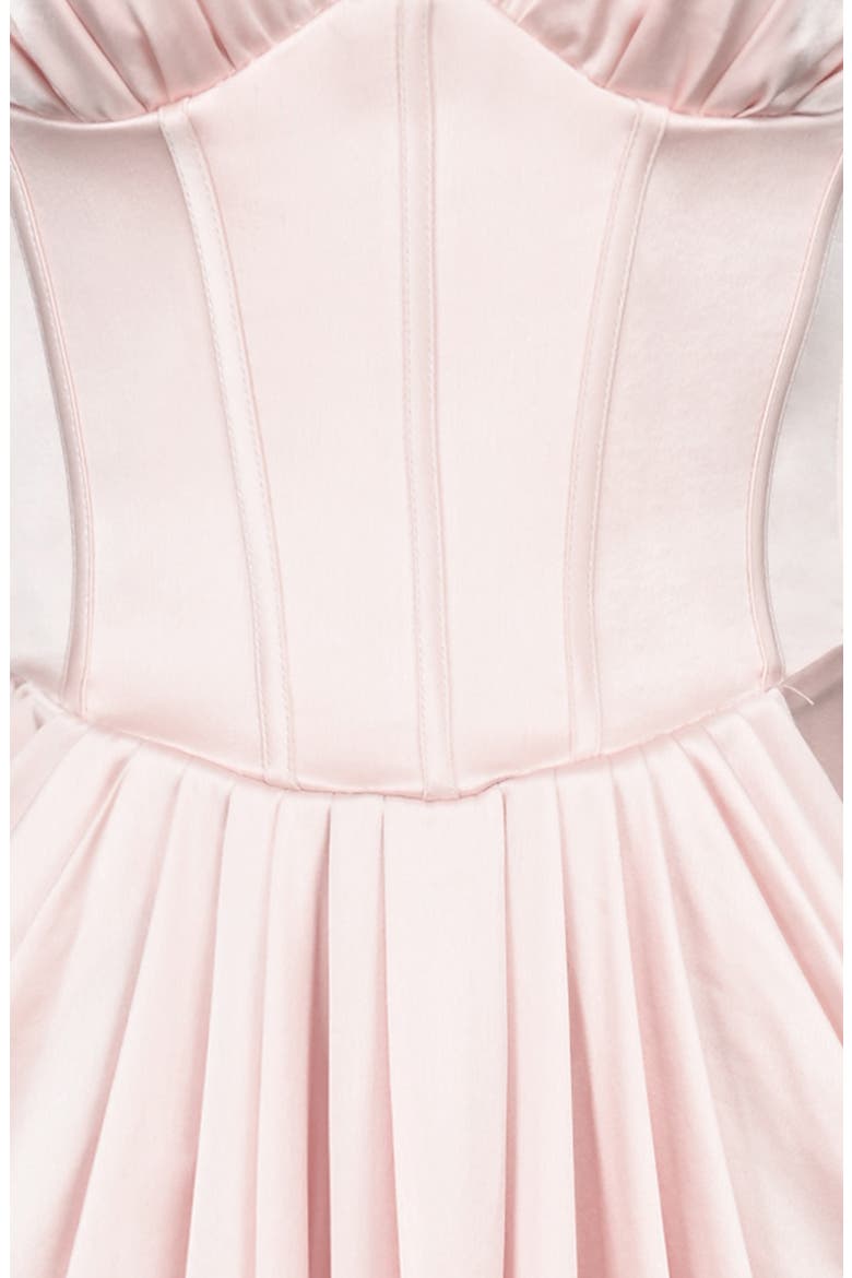 Angeline Sleeveless Satin Corset Gown, Alternate, color, BLUSH