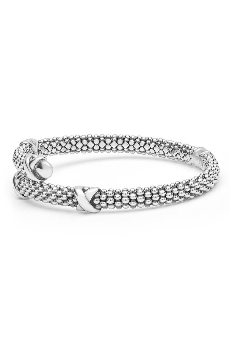 Embrace Caviar Versa Bypass Bracelet, Alternate, color, SILVER