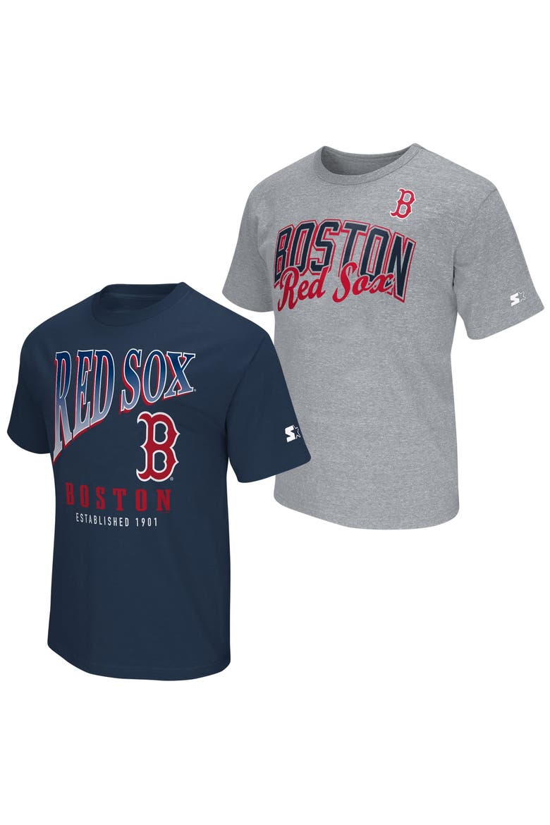 Men's Starter  Navy/Heather Gray Boston Red Sox Two-Pack T-Shirt Set, Main, color, Navy