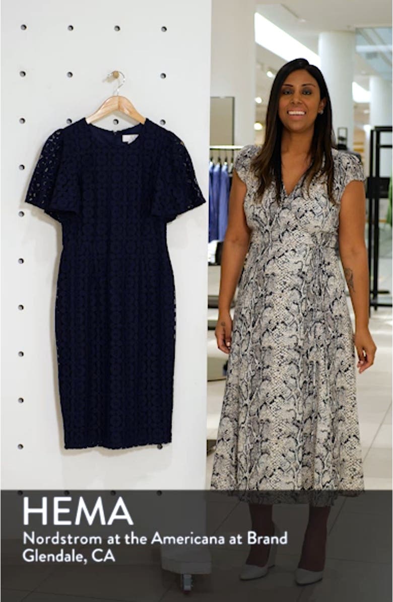 Flutter Sleeve Lace Sheath Dress, sales video thumbnail