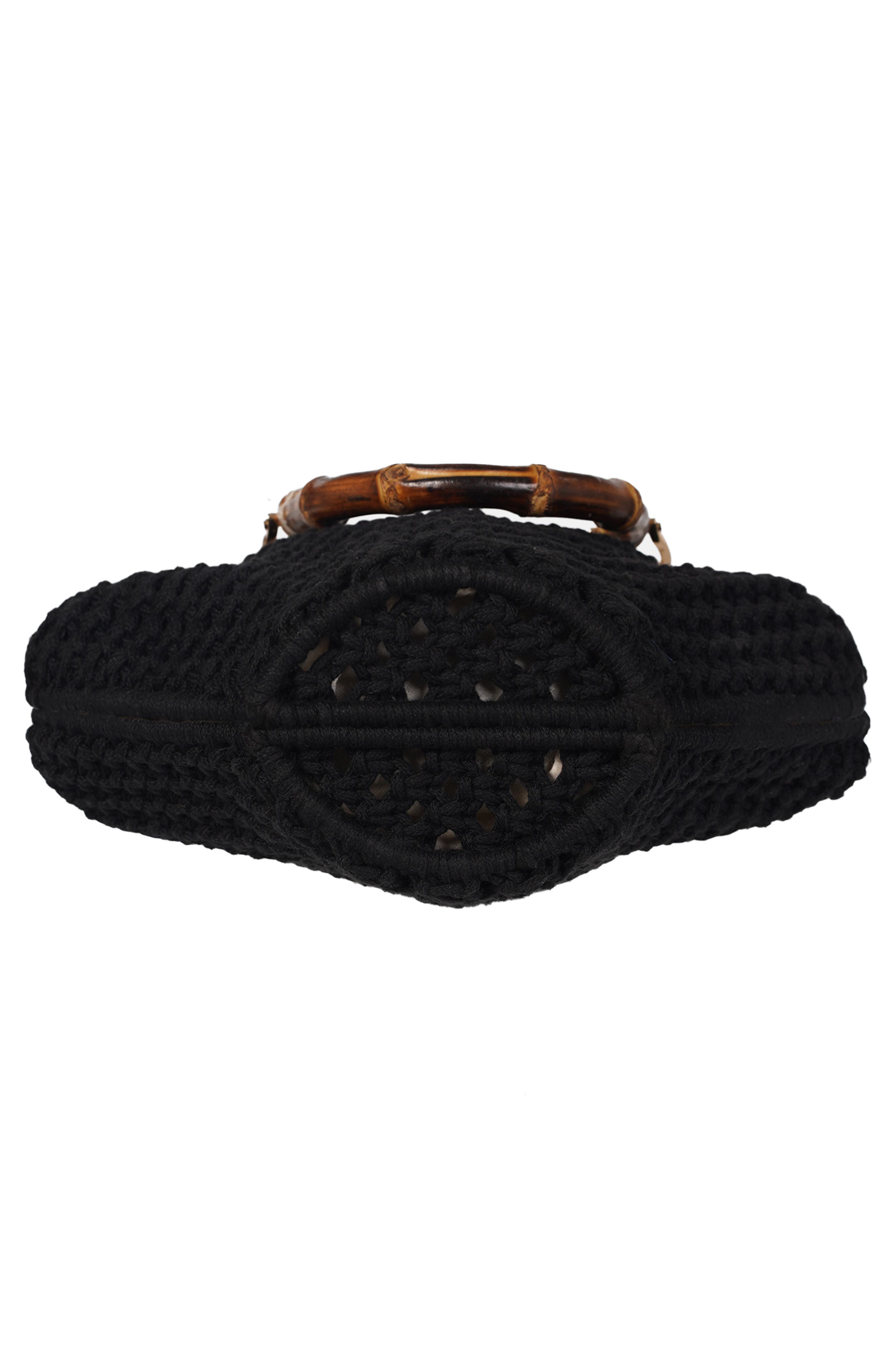 Crochet Shell Bag, Alternate, color, BLACK