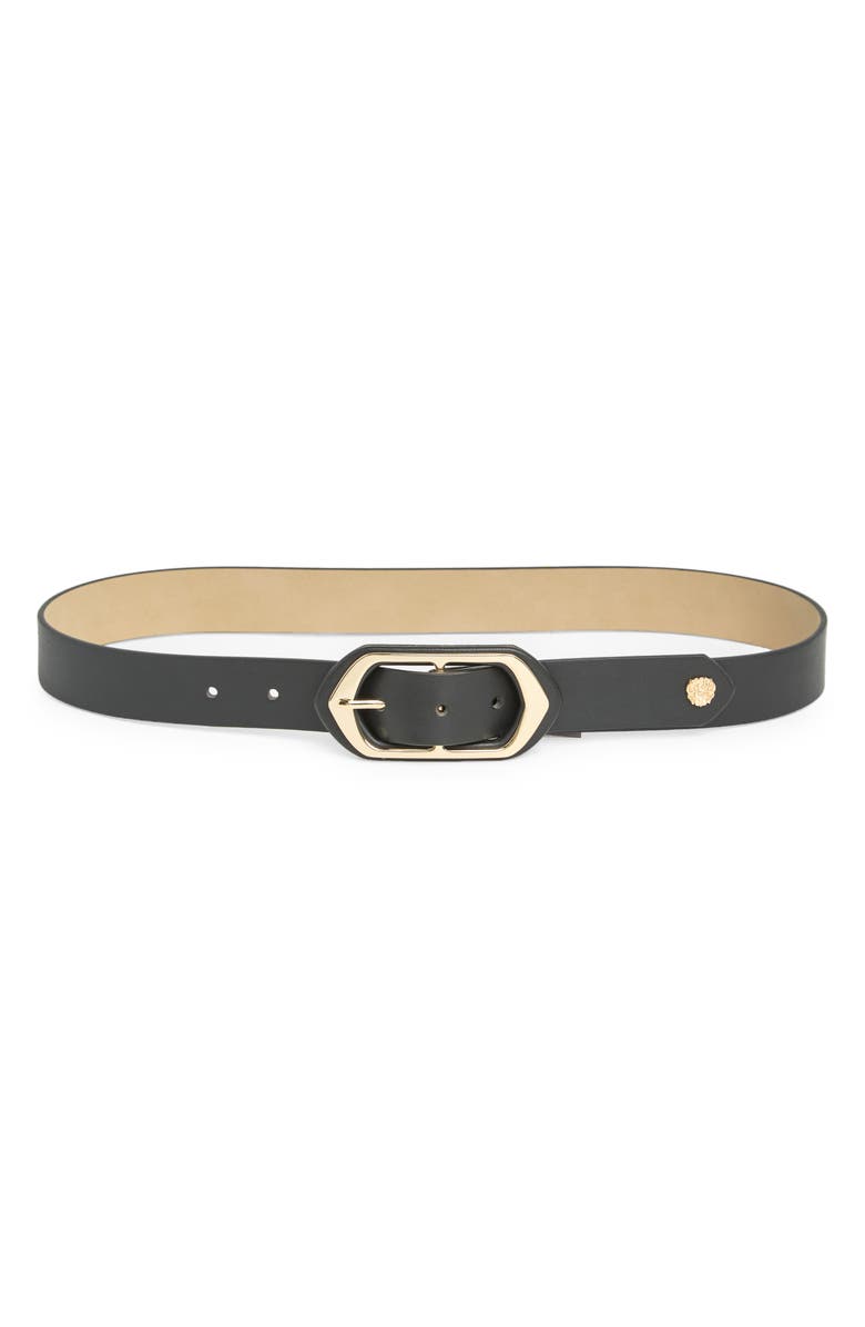 Vince Camuto Frame Buckle Belt, Main, color, Black Gold