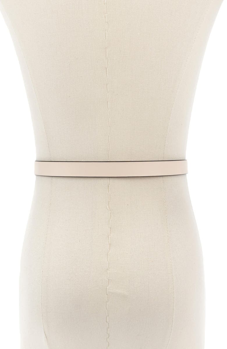 Kate Spade New York oval molten buckle leather belt, Alternate, color, Cream