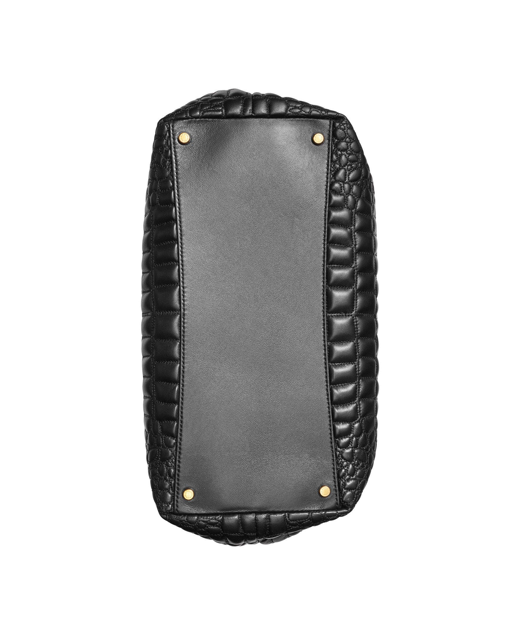 Donna Karan New York Glenwood Quilted Croc Shoulder, Alternate, color, Blk/Gold