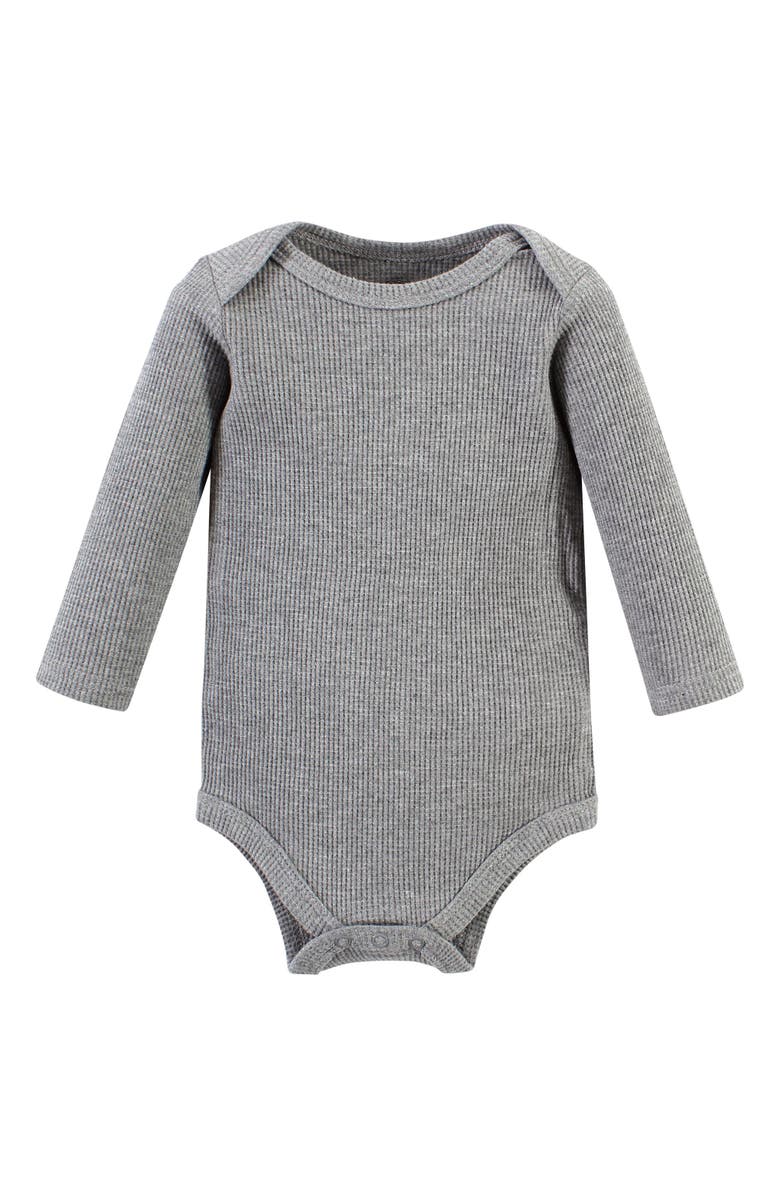 Hudson Baby Thermal Long Sleeve Bodysuits, Alternate, color, Bear Tree
