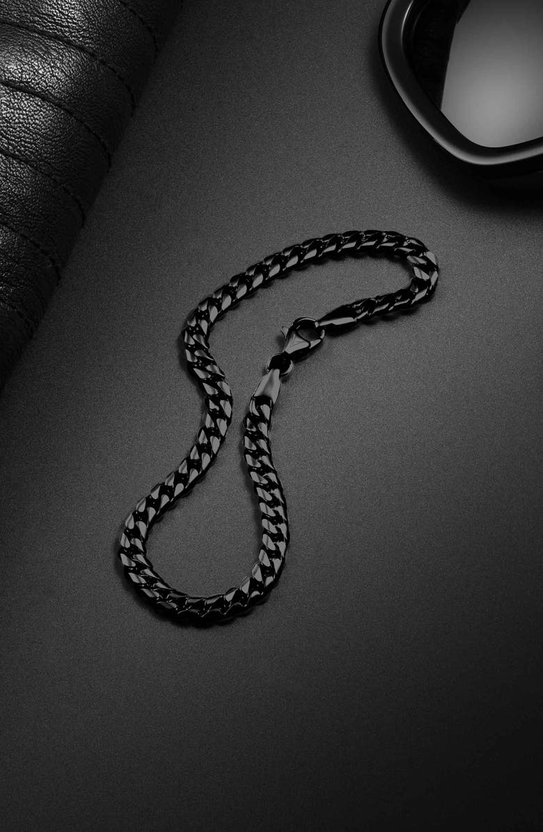 Vincero Men's Cuban Chain Bracelet, Alternate, color, Black