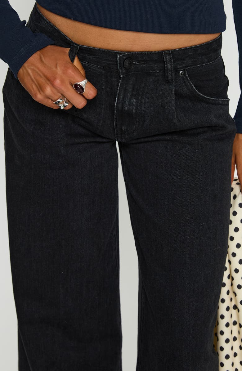 Princess Polly Supercut Low Rise Pleated Wide Leg Jeans, Alternate, color, 