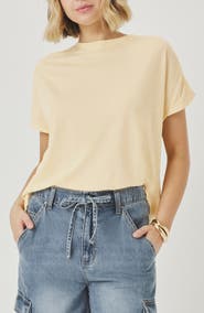 Splendid Rebecca Shirred Sleeve Cotton Blend T-Shirt