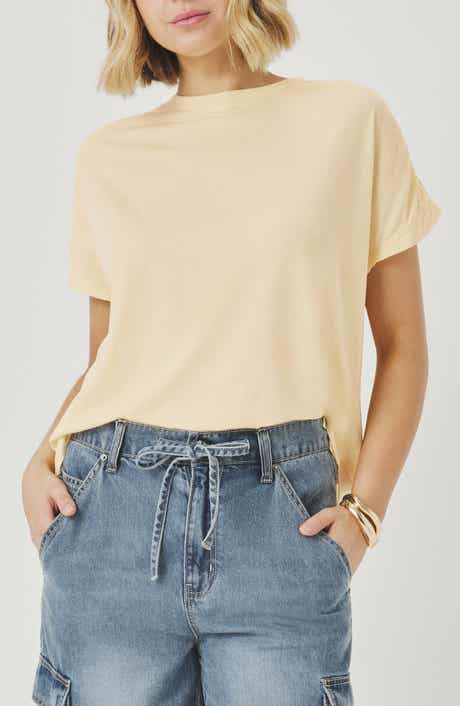 Rebecca Shirred Sleeve Cotton Blend T-Shirt