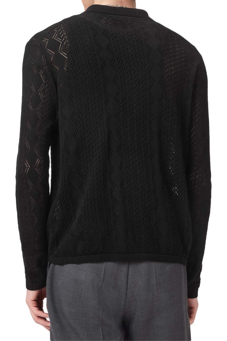 Pietro Organic Cotton Zip Cardigan, Alternate, color, BLACK