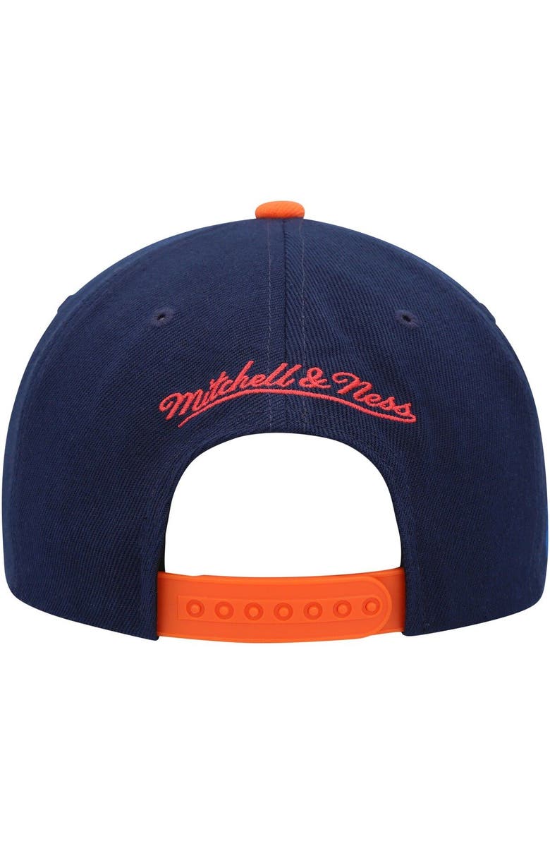 Mitchell & Ness Men's Mitchell & Ness Navy/Orange Oklahoma City Thunder Side Core 2.0 Snapback Hat, Alternate, color,