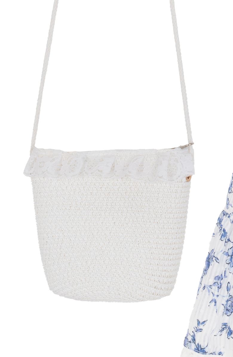 Rare Editions Kids' Floral Print Dress & Crossbody Bag Set, Alternate, color, Blue