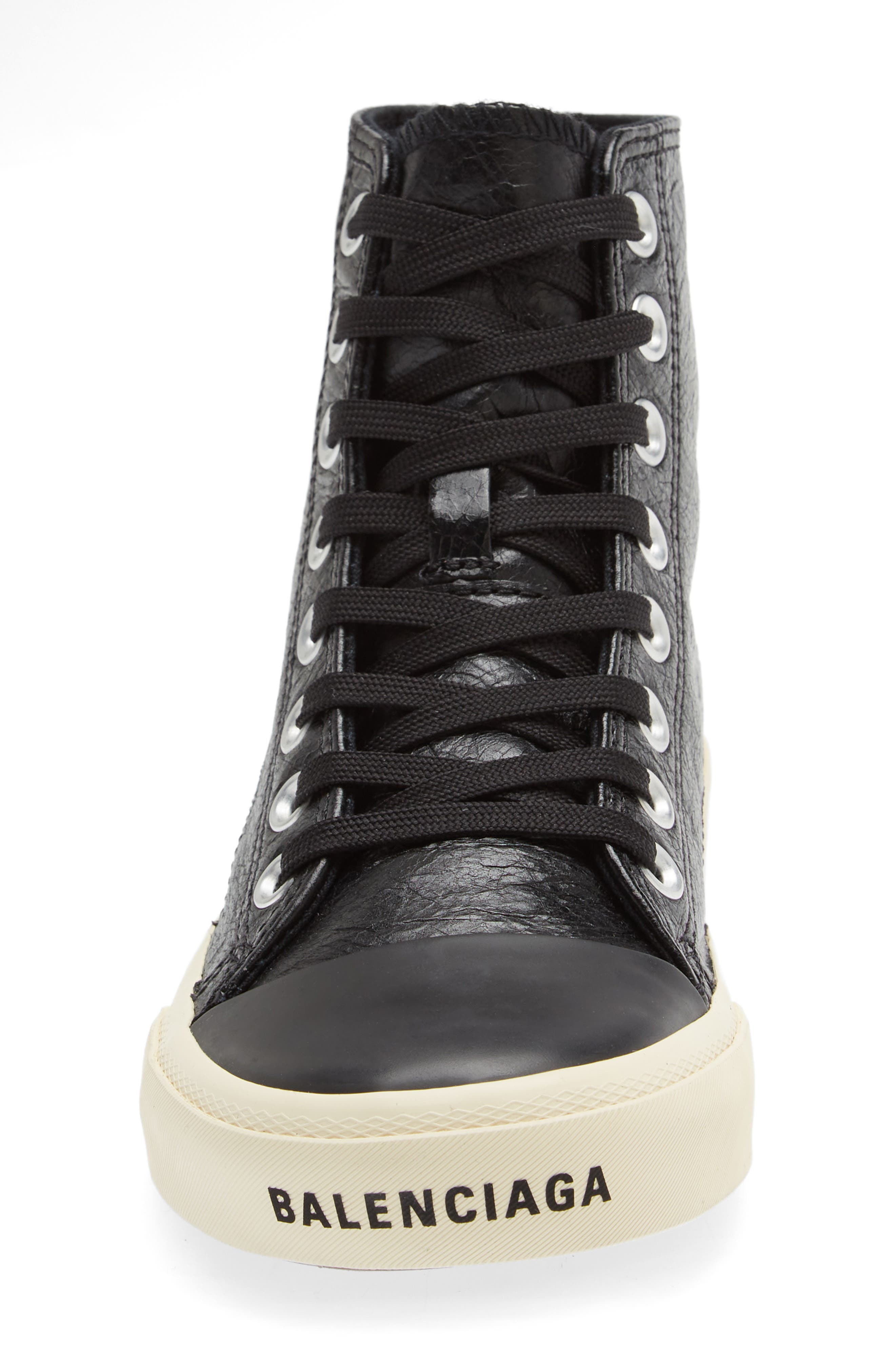 Balenciaga Paris Leather High Top Sneaker, Alternate, color, 