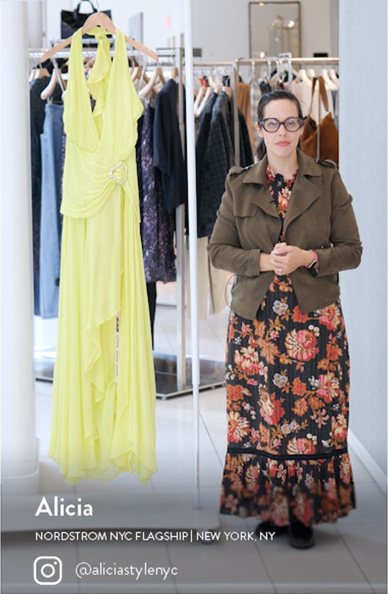 Olessia Plunge Halter Maxi Dress, sales video thumbnail