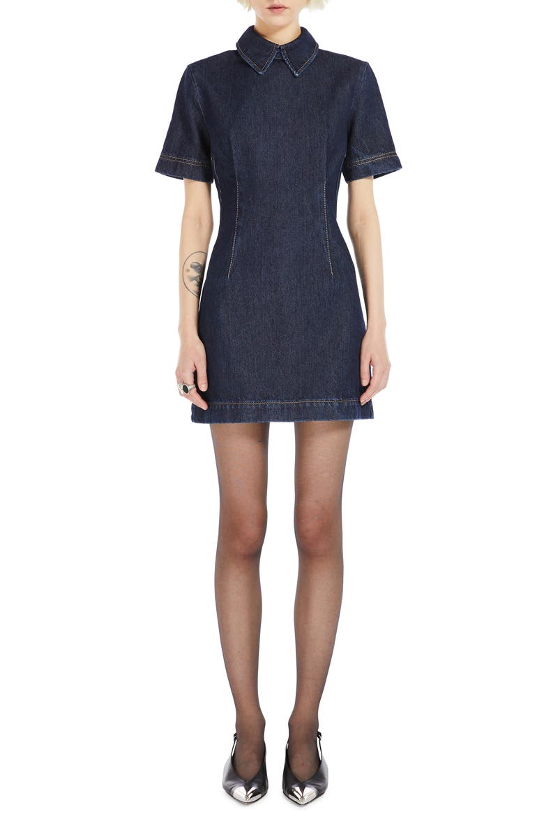 SPORTMAX Douglas Short Sleeve Denim Minidress, Main, color, 