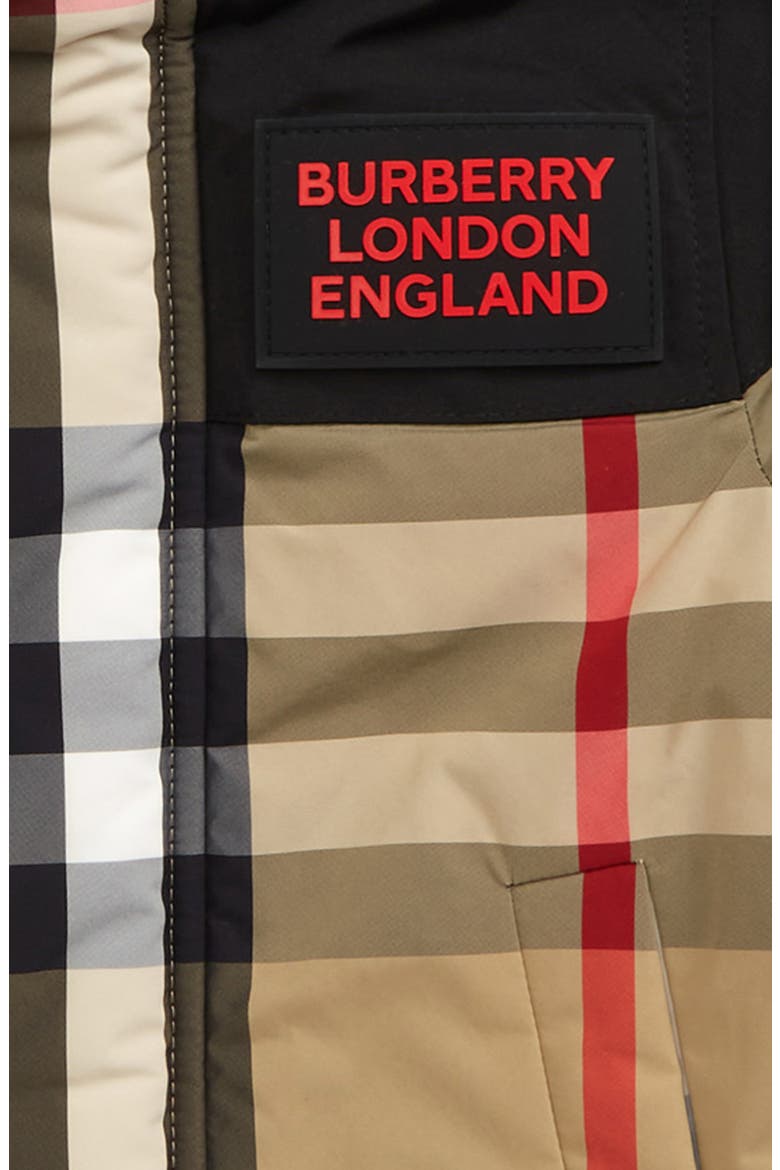 Kids' Chrissy Check Down Jacket with Detachable Hood, Alternate, color, ARCHIVE BEIGE IP CHK