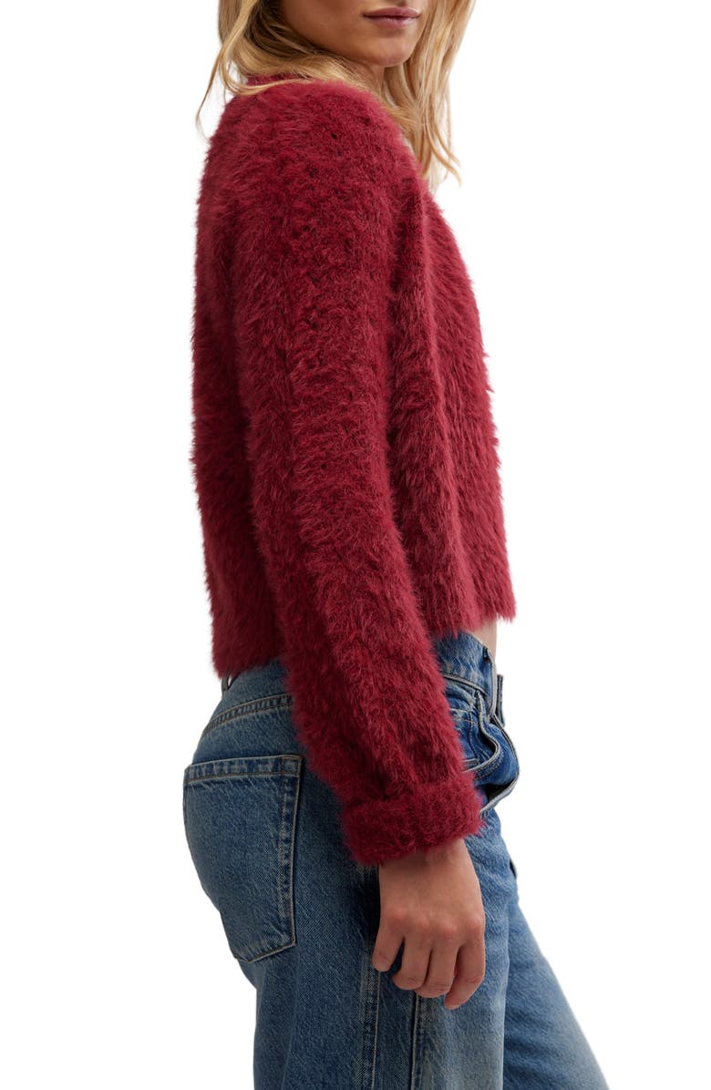 Free People Celeste Open Stitch Cardigan, Alternate, color, Aged Red